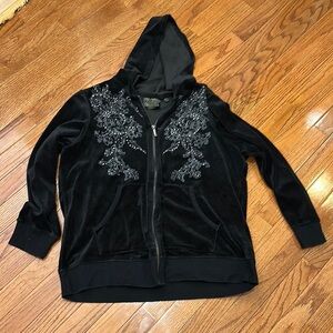 Avenue Black Embellished Hoodie